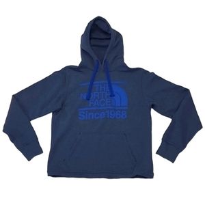 The North Face Pullover Hoodie Sweatshirt Kangaroo Pocket Drawstring Raw Hem